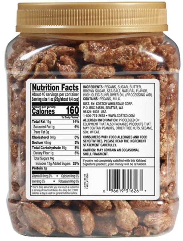Kirkland Signature Praline Pecans, 2.5 Lbs. Item 1209607. Bundle with Silicone gallery