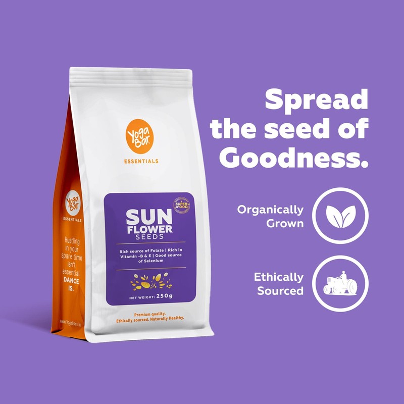 Yogabar Sunflower Seeds 250g | Protein & Fibre-Rich Healthy Snack Superfood gallery