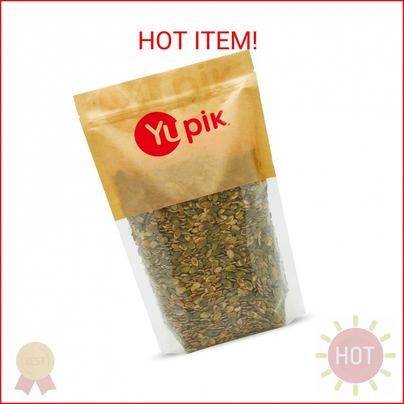 Yupik Dry Roasted Pumpkin Seeds, No Shell, 2.2 lb (35.3 oz), Gluten-Free, GMO-Fr