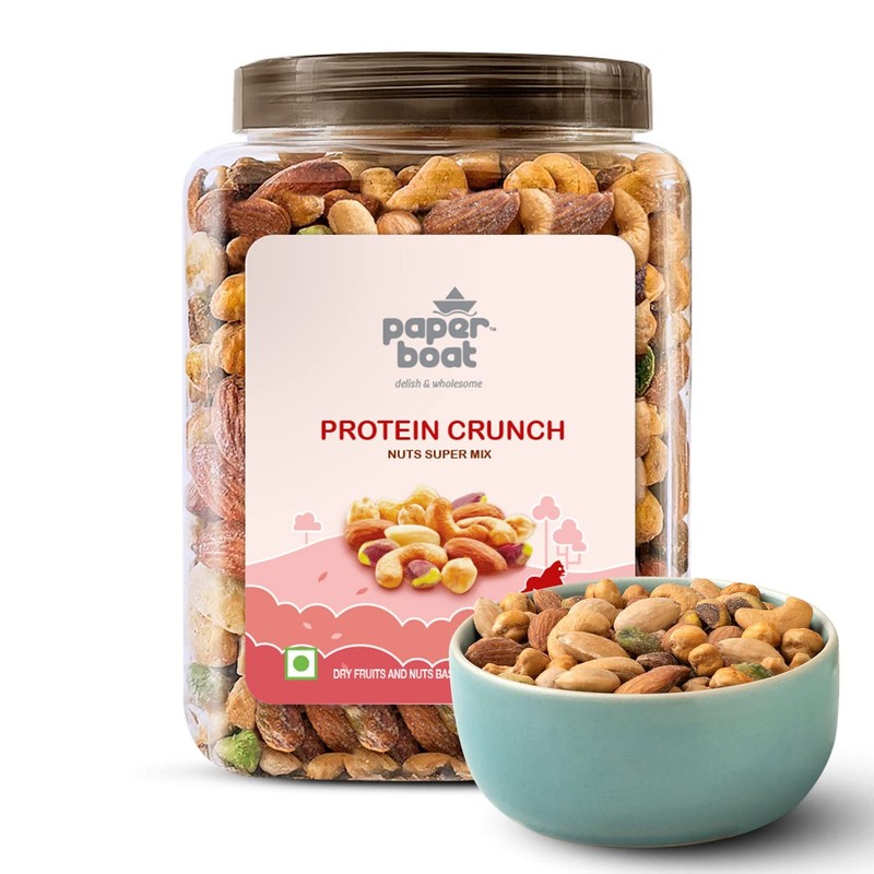 Paper Boat Protein Crunch 1kg|Premium DryFruit Mix|Almonds, Cashews, Pistachios