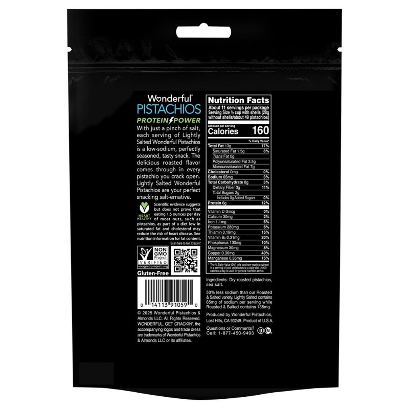 Fast delivery-Wonderful Lightly Salted Roasted Pistachios - 20oz gallery