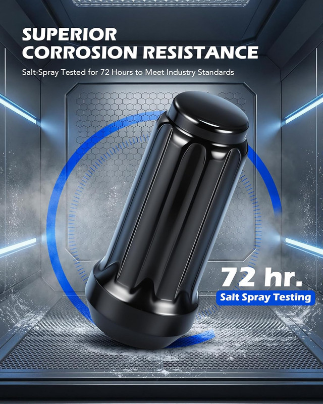 M14X1.5 Lug Nuts Black with Spline Tuner, 2 Inches Length Conical Wheel Nut, Com gallery