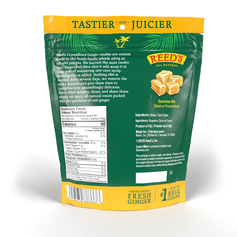 , Crystallized Ginger, All Natural Baby Ginger Root Sweetened with Raw Cane Suga gallery