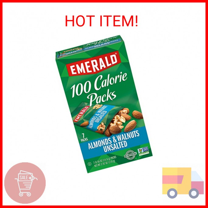 Emerald Nuts Unsalted Almonds and Walnuts 7 Ct (1-Pack), 100-Calorie Individual gallery
