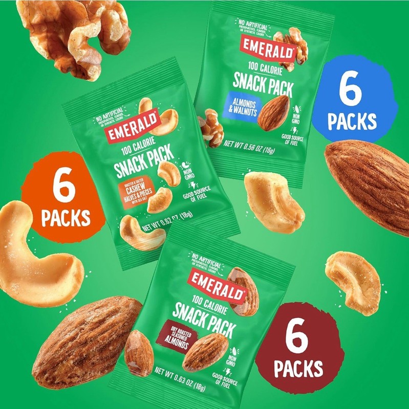 Emerald Nuts 18-Pack | 100-Calorie Almonds, Cashews & Walnuts Variety gallery