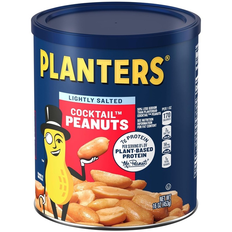 Indulge in 16 Oz Dry Roasted Peanuts - Lightly Salted Plant-Based Snack Jar gallery