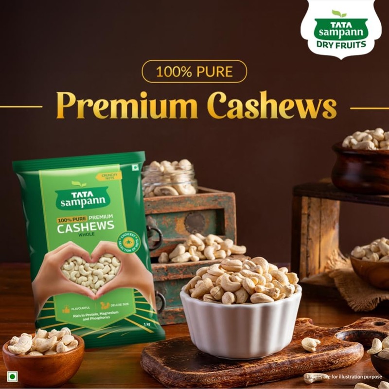 Tata Sampann Cashews Whole 1Kg |Deluxe Kaju Rich in Protein Magnesium Phosphorus gallery