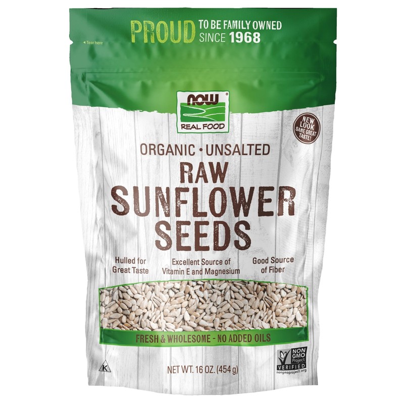 Certified Organic Sunflower Seeds, Raw Unsalted Source of Fiber & Vit E 16oz