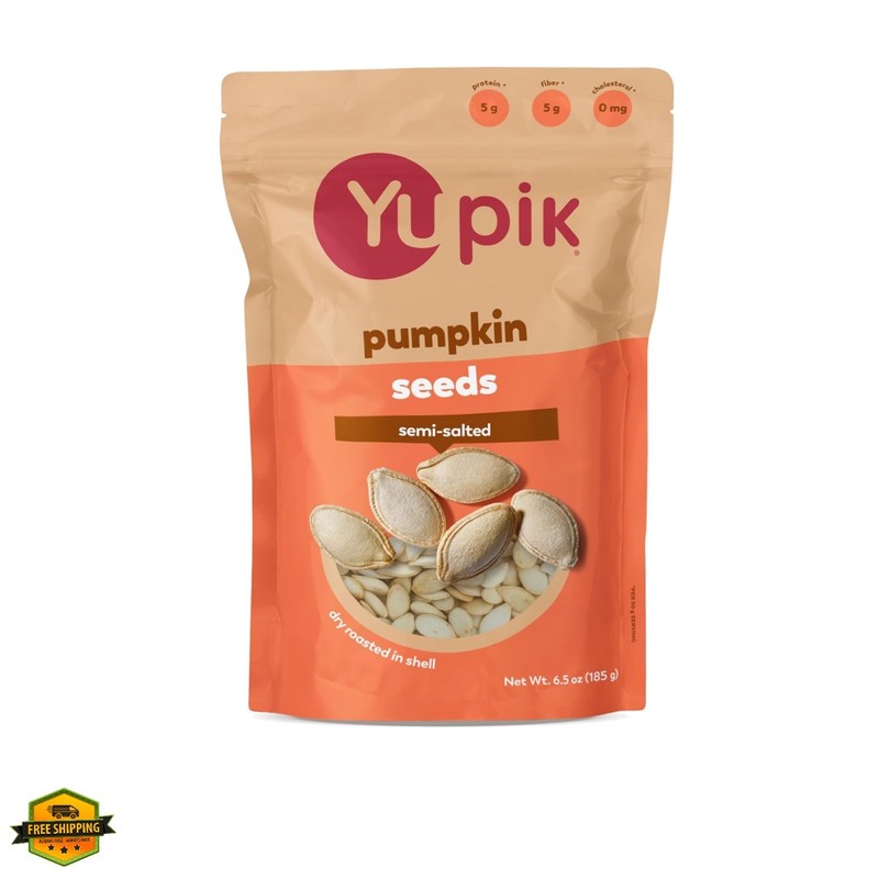 Semi-Salted Pumpkin Seeds in Shell, 6.5 Oz, Kosher, Gluten-Free Seeds, With S…