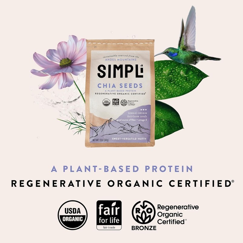 SIMPLi Regenerative Organic Chia Seeds, 12 oz gallery