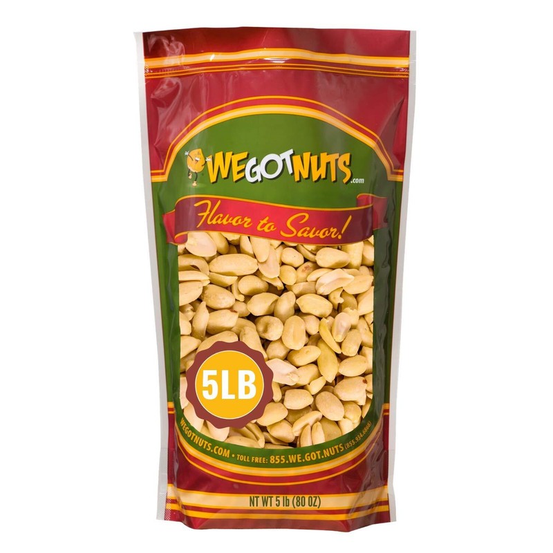 Peanuts Dry Roasted Unsalted Blanched 5 Pounds