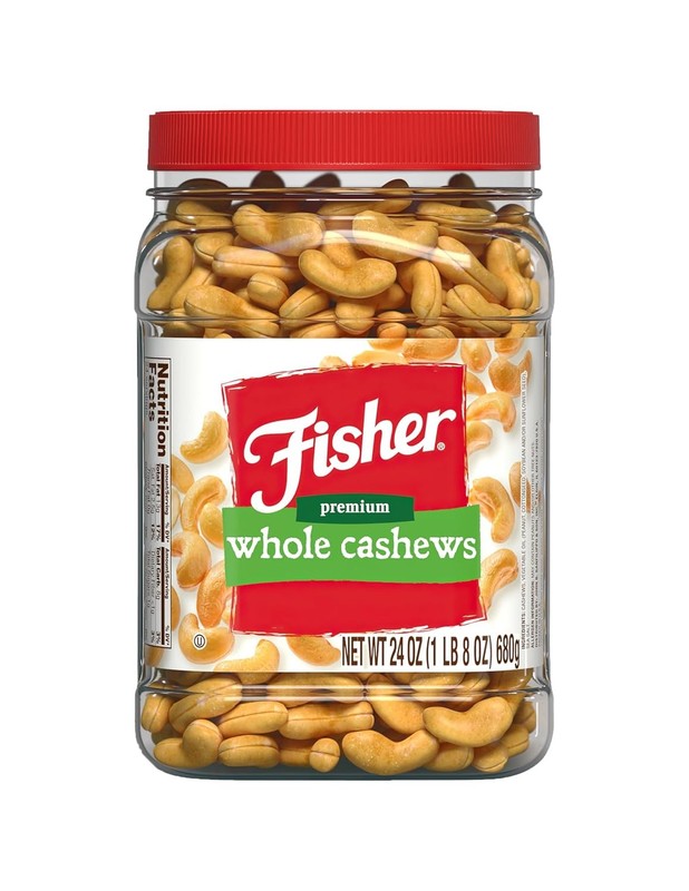 Fisher Premium Whole Cashews Roasted Sea Salt 24 oz Salted Nuts