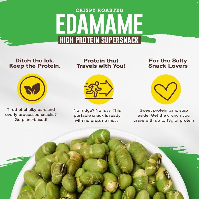 Roasted Edamame Himalayan Pink Salt, 18 oz Bag, Crunchy Plant Based Protein S... gallery