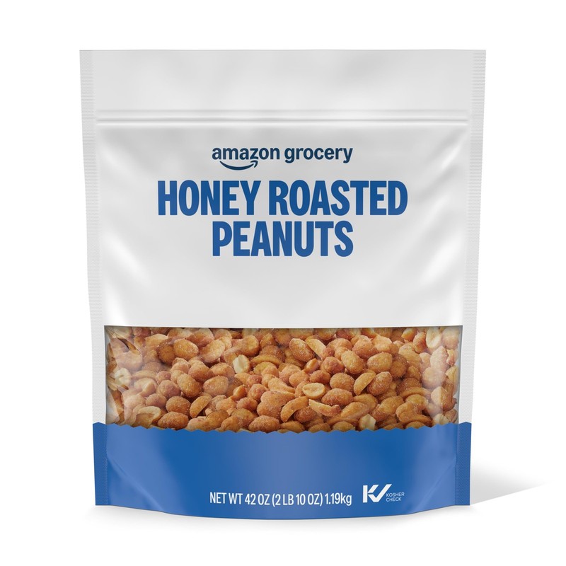 Amazon Brand – Happy Belly Peanuts, Honey Roasted, 42 Ounce