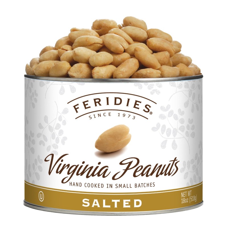 FERIDIES Super Extra Large Salted Virginia Peanuts 18 ounce Can