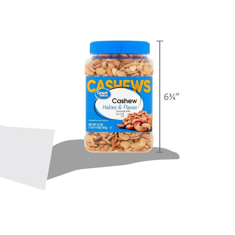 Premium Cashew Halves and Pieces Large Unsalted Bulk 27 oz Resealable Bag gallery