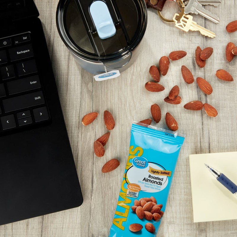 Great Value Lightly Salted Roasted Almonds, 8-Pack of 1 oz gallery