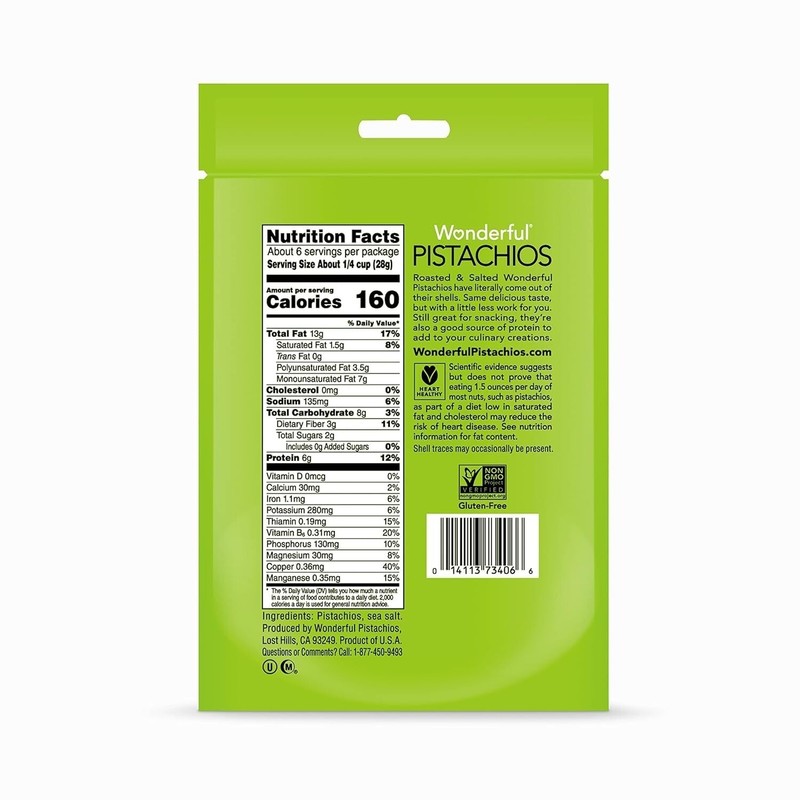 Wonderful Shelled Roasted Salted Pistachios Healthy Snack Nuts 24 oz Bag gallery
