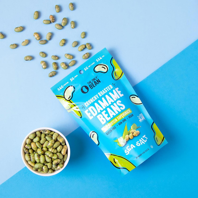 - Crunchy Roasted Edamame Beans (Sea Salt) - Keto Snacks (2G Net) - High Protein gallery