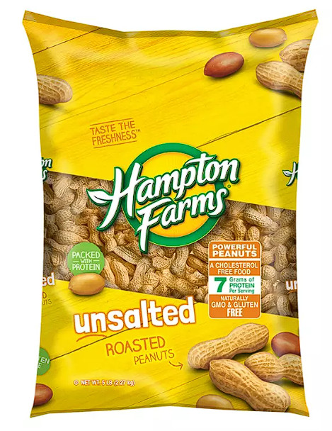 Unsalted In-Shell Hampton Farms Peanuts, 2 Pack Snacks High-Protein 5 Lbs. gallery