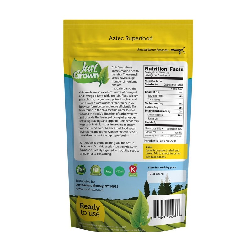 Just Grown Raw Chia Seeds, 12 oz. gallery