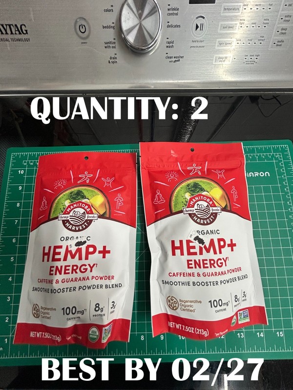 2-pack LOT Manitoba Harvest Hemp+ Energy Caffeine Guarana Powder Smoothie 7OZ