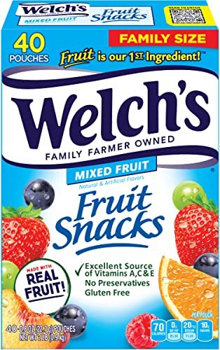 Fruit Snacks, Mixed Fruit,Valentines Day Gifts,Gluten Free,0.8 oz (Pack of 40)