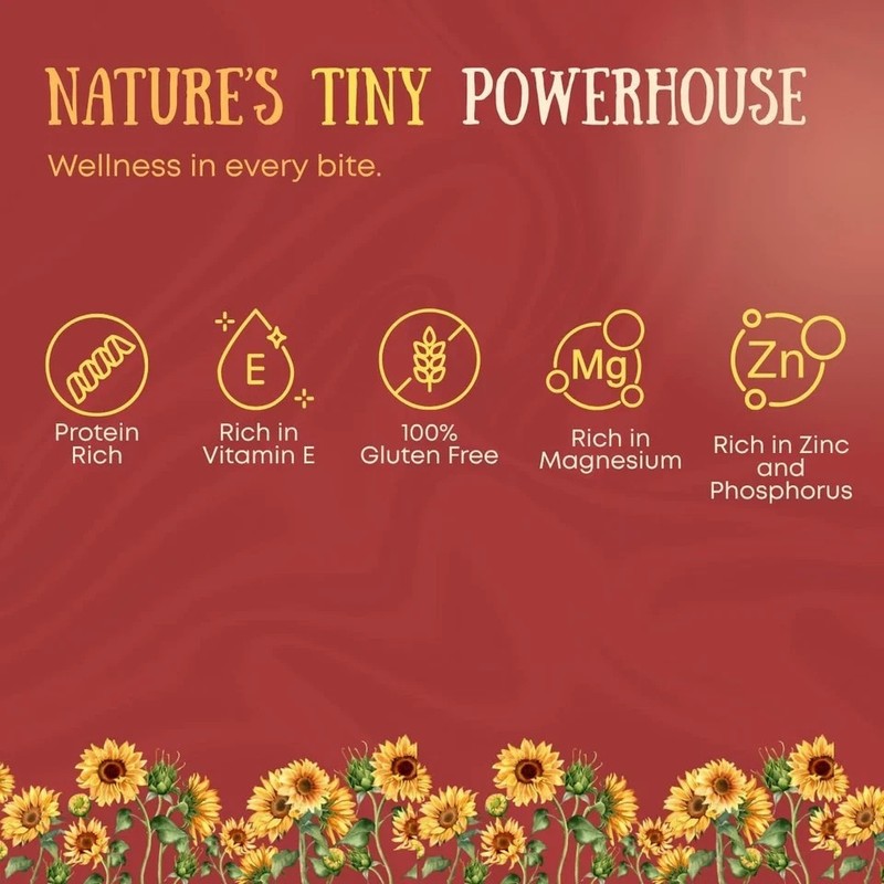 Earthen Story Organic Sunflower Seeds 500 g Lab Tested for 250+ Pesticides Fibre gallery