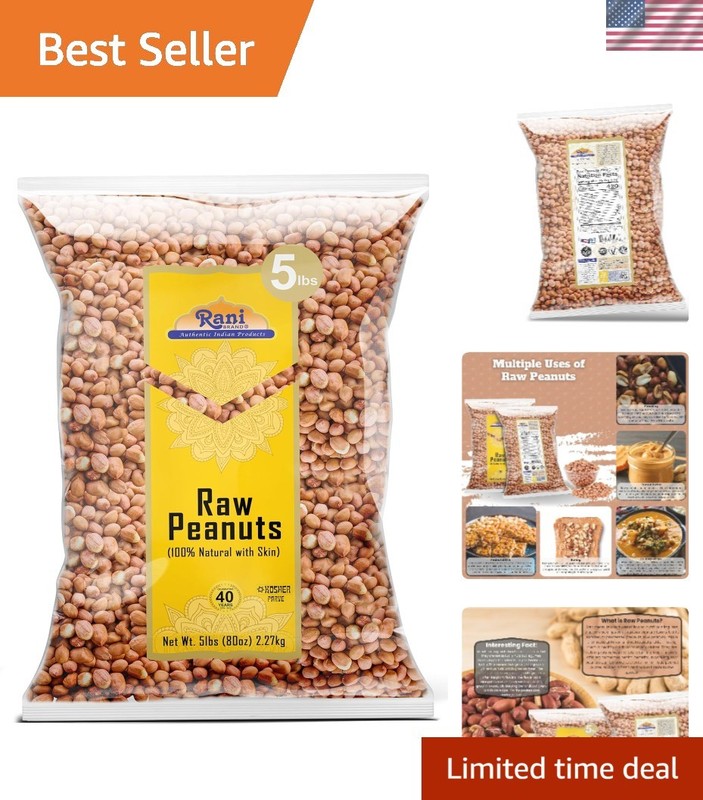 Nutritious Rani 80oz Raw Peanuts – Unsalted and Uncooked, Perfect for Health