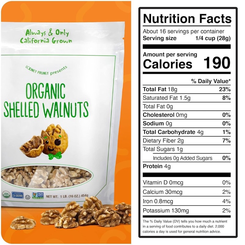 Organic Walnuts Unsalted 2 Pack 2LBS/16oz bags Natural Shelled Walnut Halves ... gallery