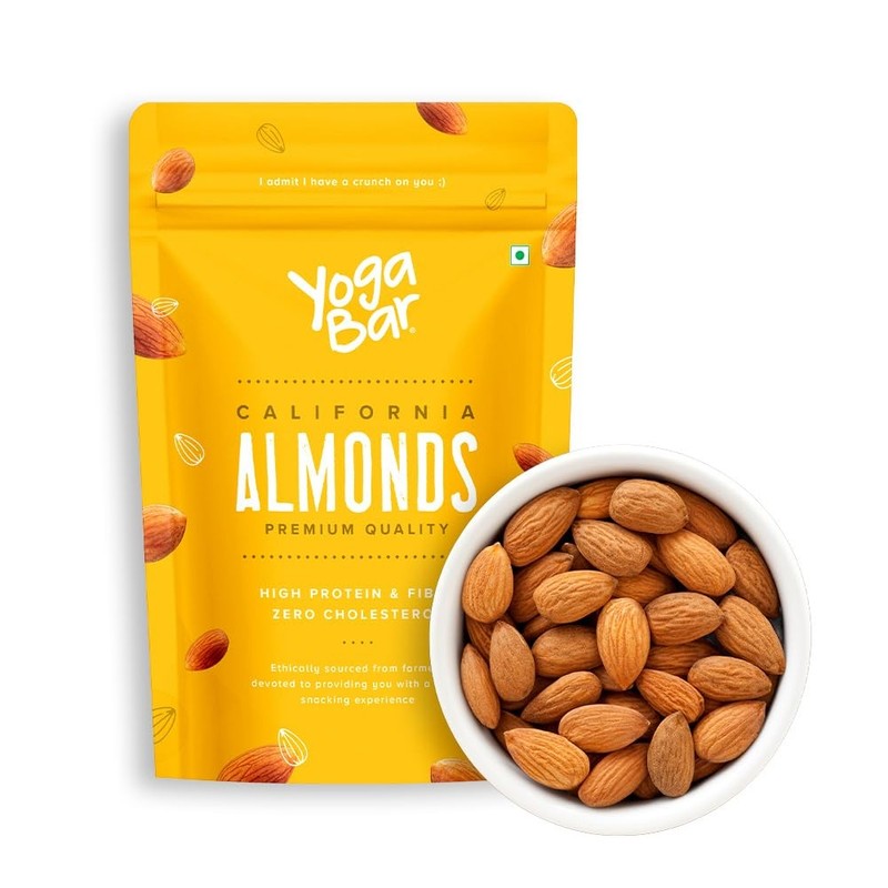 Yogabar Premium California Almonds 1kg | Crunchy Badam | Protein & Fibre