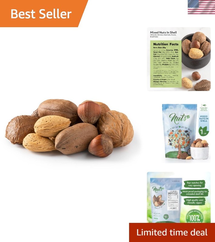 Nutty Delight: Raw Mixed Nuts In Shell – Almonds, Walnuts & More – 1 LB