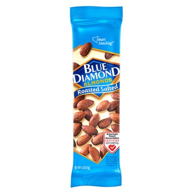 Blue Diamond Roasted Salted Almonds, 1.5 oz Tube, 12 Tubes/Carton gallery