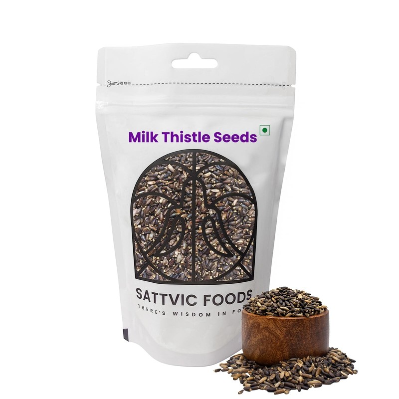 Sattvic Foods Milk Thistle Seeds 250g Natural Liver Support Detox Herbal