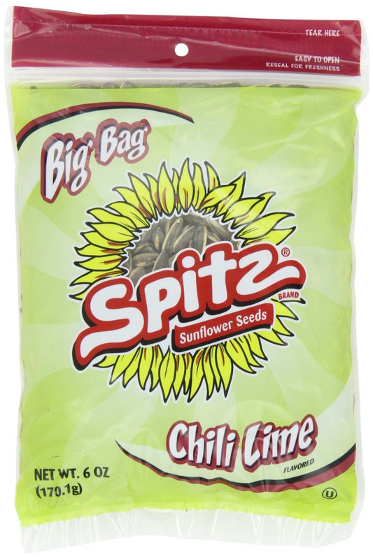 Spitz, Sunflower Seeds, Chili Lime Flavored, Big Bag, 6oz 6 Ounce (Pack of 4)