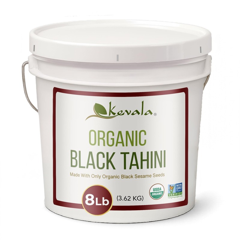Organic Black Tahini Gluten Free Black Sesame Paste for Sweet & Savory Food 8lb