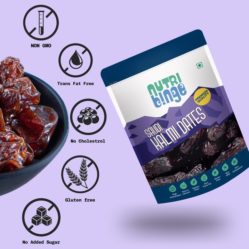 Nutri Binge Saudi Kalmi Dates 200g | Organic Fresh Khajur Healthy Snack gallery