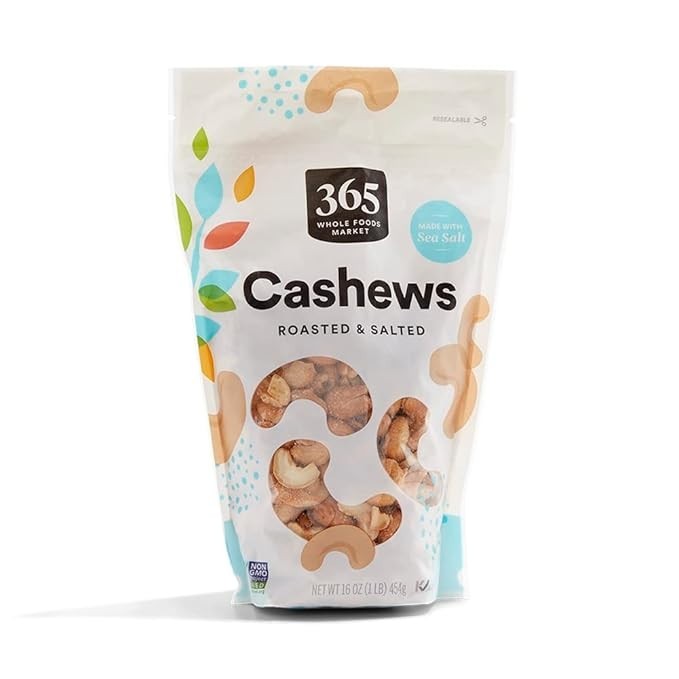 Roasted Salted Cashews 16 Ounce Bag Whole Cashews Snack Protein Trail Mix gallery
