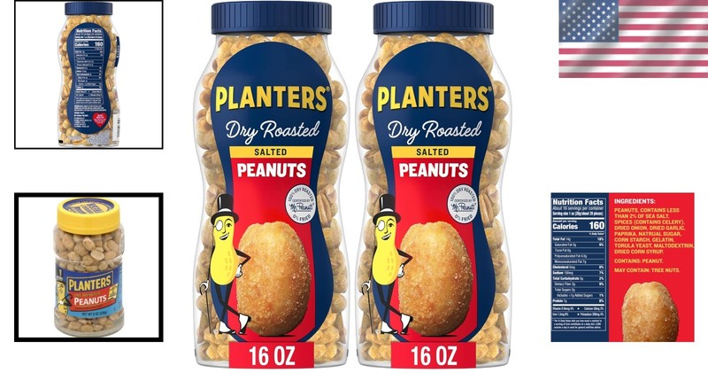 Indulge in Salted Dry Roasted Peanuts - 32oz Pack of 2 for Healthy Snacking gallery