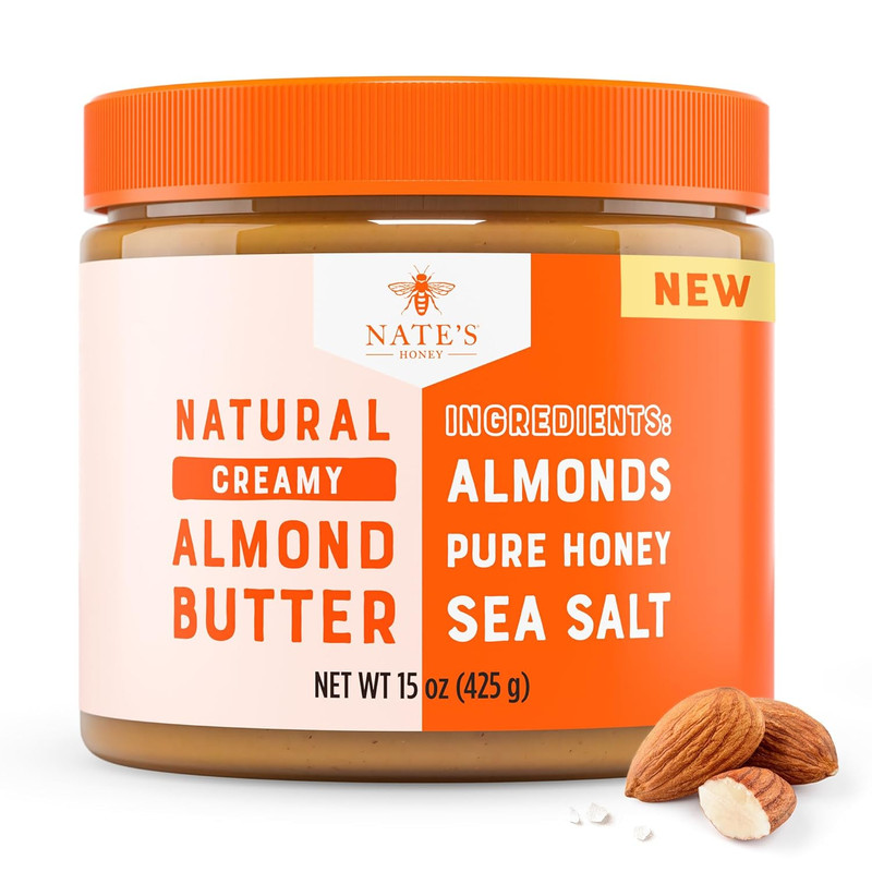 Almond Butter, Creamy, All-Natural – No Palm Oil, No Refined Sugar - 3 Real Ingr