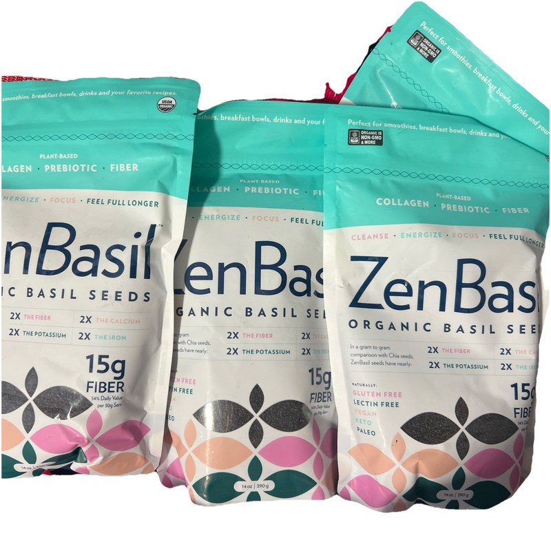 3x Zen Basil Seeds |Edible Basil Seeds USDA Organic, Kosher, Non-GMO,Lectin-Free