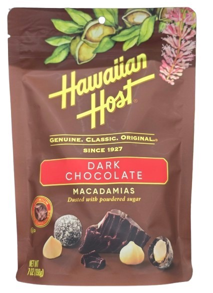 Hawaiian Host DARK CHOCOLATE MACADAMIA NUTS 7oz