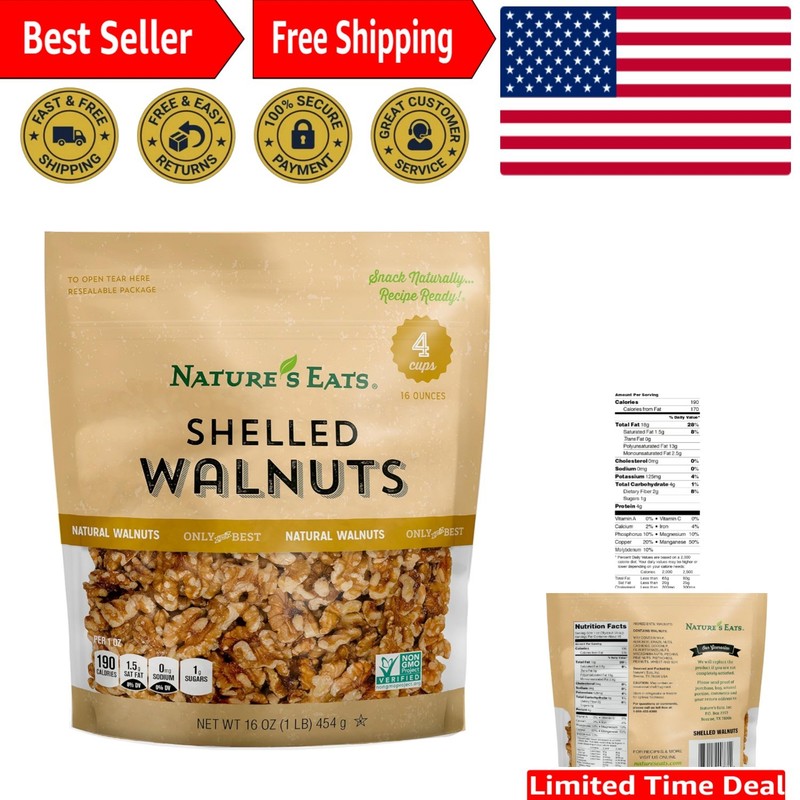 Delicious 16 Ounce Bag of California Walnuts – Perfect for Heart Health