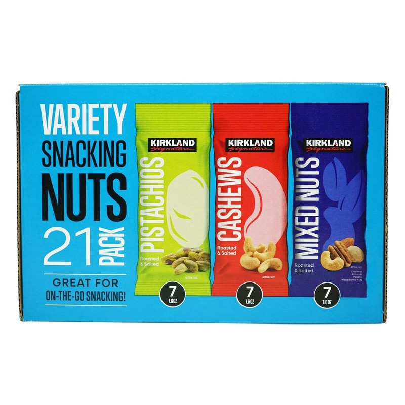 Kirkland Signature Snacking Nuts Variety Pack 1.6 oz 21 ct Snack Packs