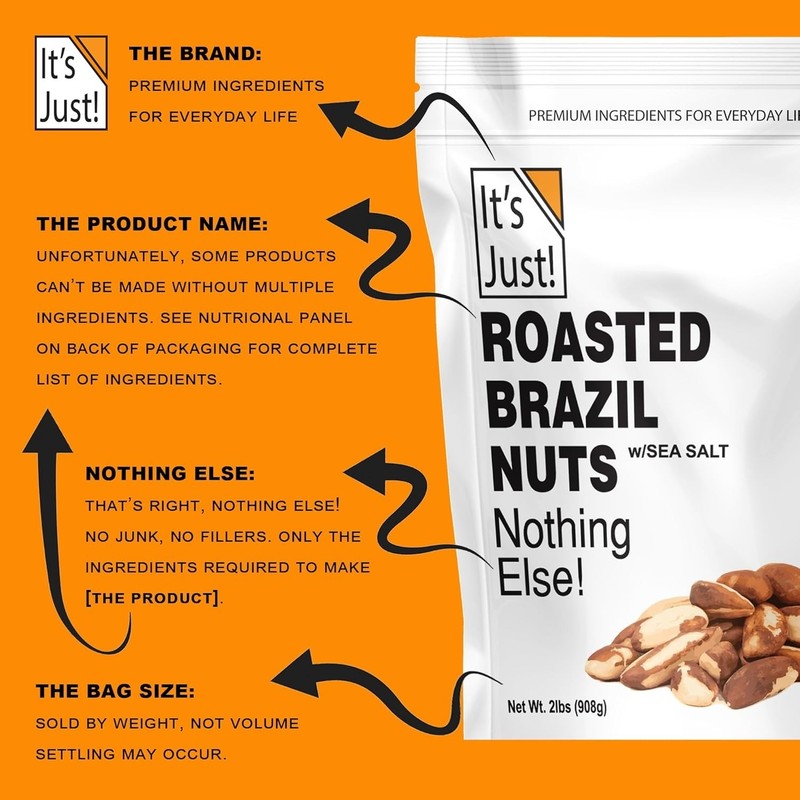 Gourmet 2lbs Roasted & Salted Brazil Nuts - High Selenium Snack, Packaged in USA gallery