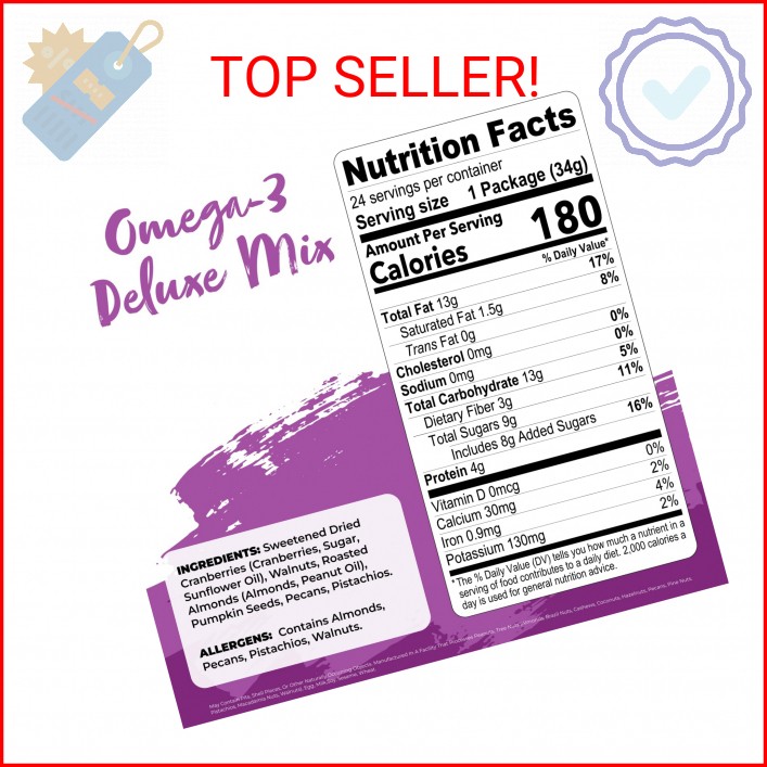 Nature's Garden Omega 3 Deluxe Mix - Trail Mix Nuts, Heart Healthy, Gluten Free, gallery