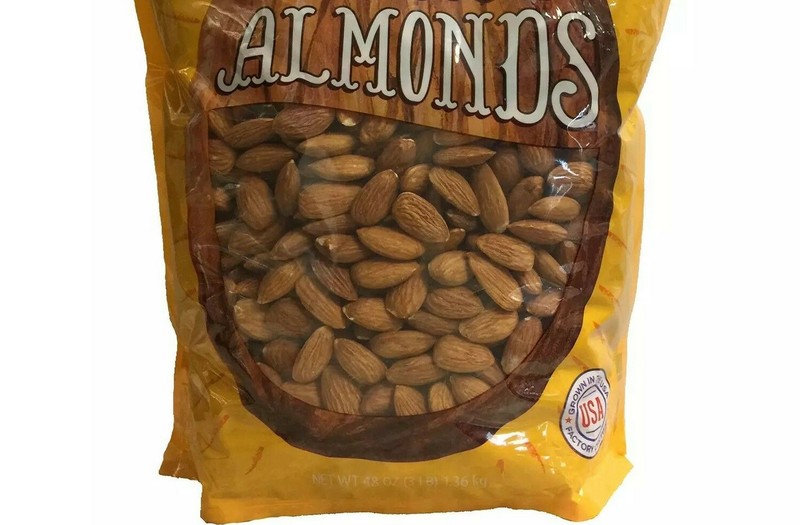 Natural Whole Almonds (3 lbs.) New Sealed for Baking, diet, cooking food Healthy