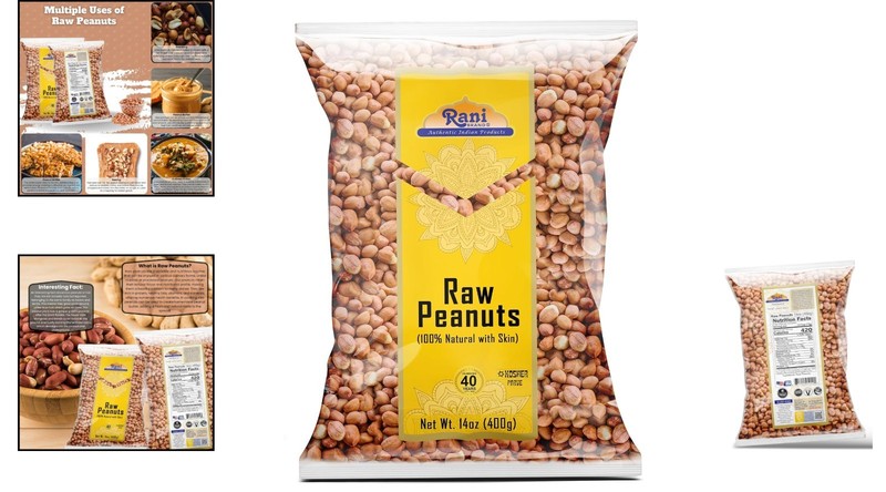Rani Peanuts in 14oz Pack - Raw, Uncooked, Unsalted, Ideal for Healthy Recipes gallery