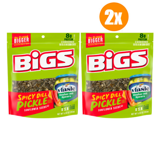 BIGS Sunflower Seeds (Spicy Dill Pickle) Keto Friendly 5.35 oz Bags (Pack of 2)