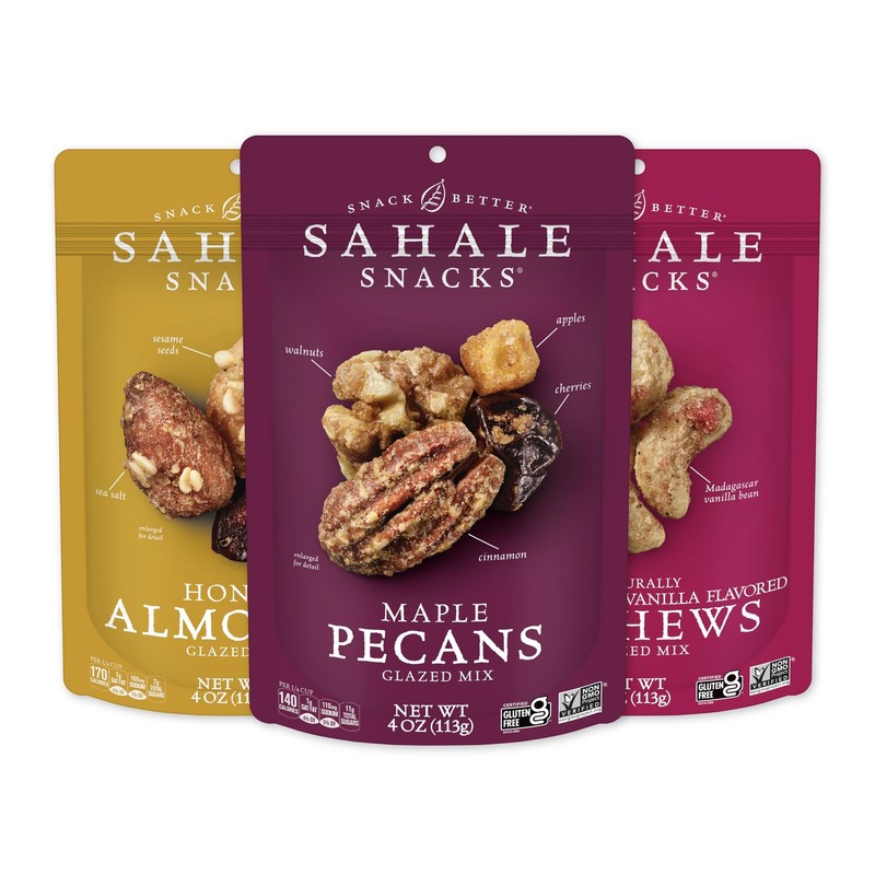 Glazed Mix Nut Blend Variety Pack, 4 Oz Grab & Go Bags (Pack of 6) - Four Dif...